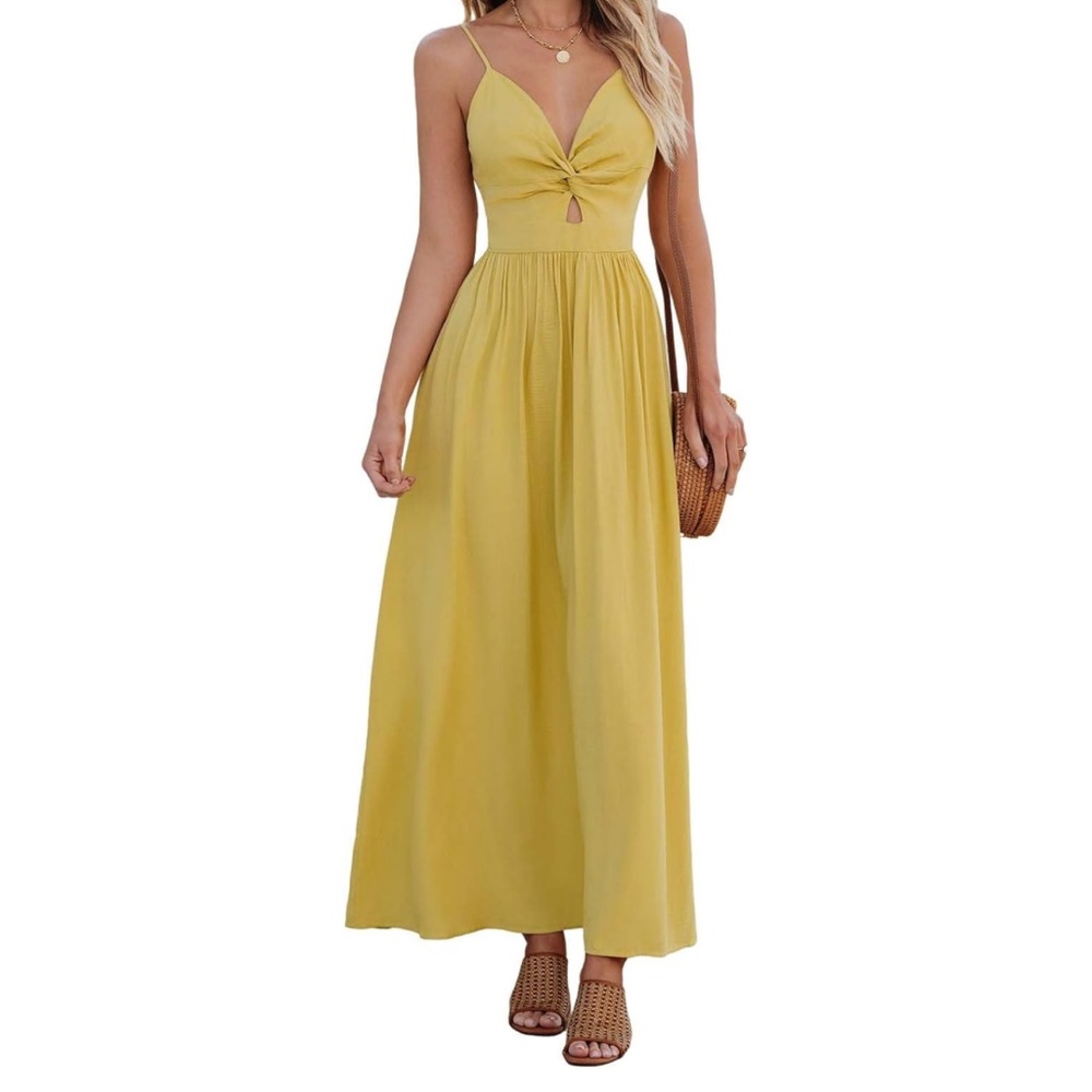 Cupshe Yellow Sleeveless Maxi Dress